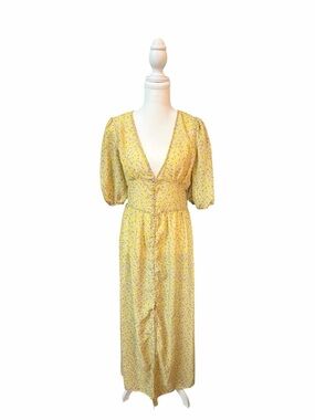 Wild Fable Yellow Floral Prairie Maxi Dress Cottagecore Size S